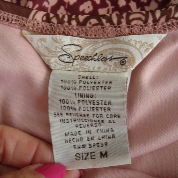 Speechless Handkerchief Skirt Lace Hem Elastic Pull On Waist Pink Brown sz M - Picture 5 of 7